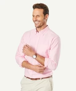 Casual Oxford Long Sleeve Shirt - Pale Pink