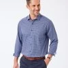 Easy Care Oxford Check Shirt - Navy