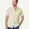 Casual Textured Linen Blend Plain Shirt - Yellow