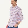Tailored Fit Easy Care Check Shirt - Coral