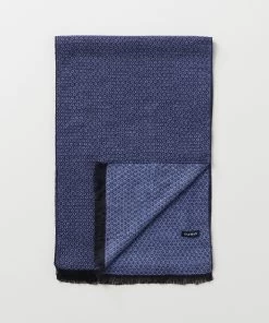 Tonal Jacquard Scarf - Blue