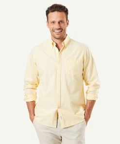 Casual Oxford Long Sleeve Shirt - Yellow