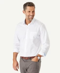 Tailored Fit Easy Care Plain Twill Shirt - White