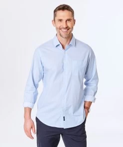 Circle Link Print Shirt - Sky Blue