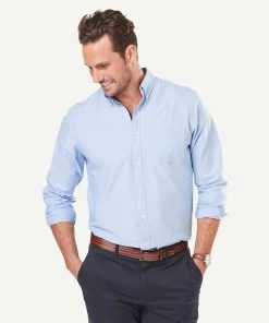 Casual Oxford Long Sleeve Shirt - Sky Blue