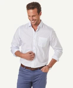 Flower And Stripe Print Shirt - White