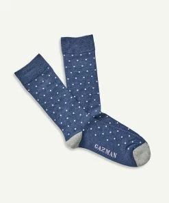 Non Tight Cushion Dot Sock - Denim