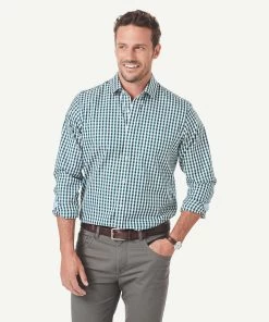 Wrinkle Free Oxford Gingham Long Sleeve Shirt - Forest