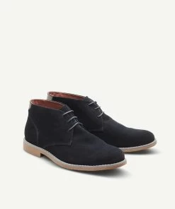 Hush Puppies Desert Boots - Navy Suede