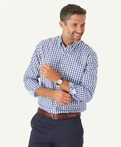Easy Care Oxford Gingham Shirt - Petrol