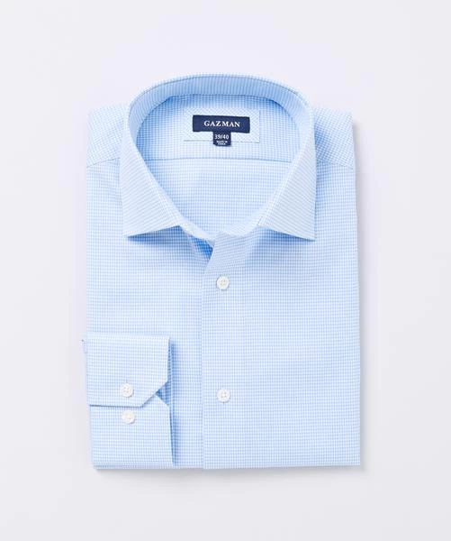 Easy Care Houndstooth Business Shirt - Light Blue - Image 2