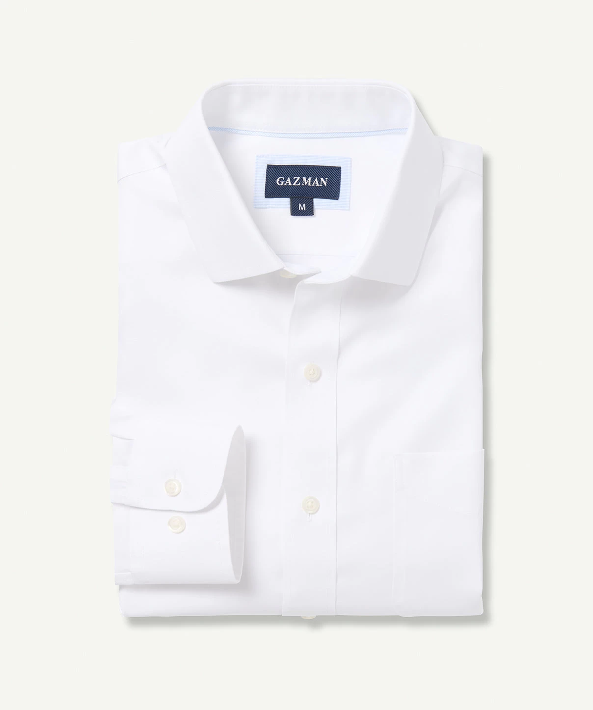 Easy Care Plain Oxford Long Sleeve Shirt - White - Image 2