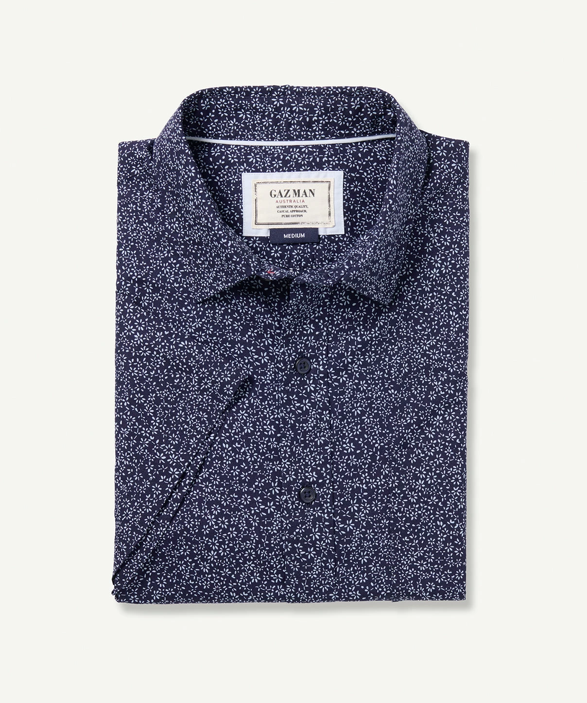 Casual Floral Print Short Sleeve Shirt - Navy - Image 2