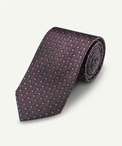 Silk Camera Print Tie - Chocolate