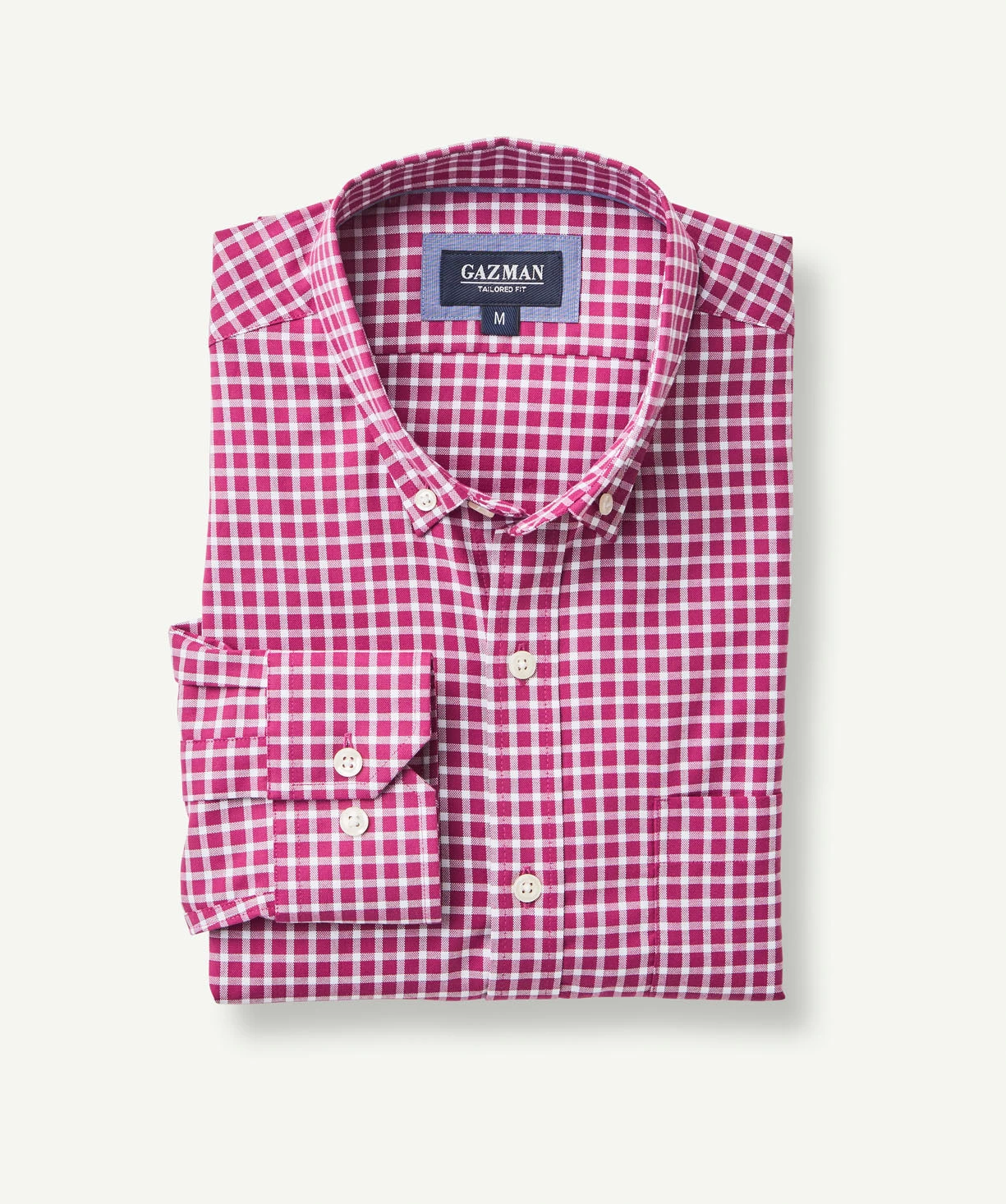 Tailored Easy Care Check Long Sleeve Shirt - Magenta - Image 2