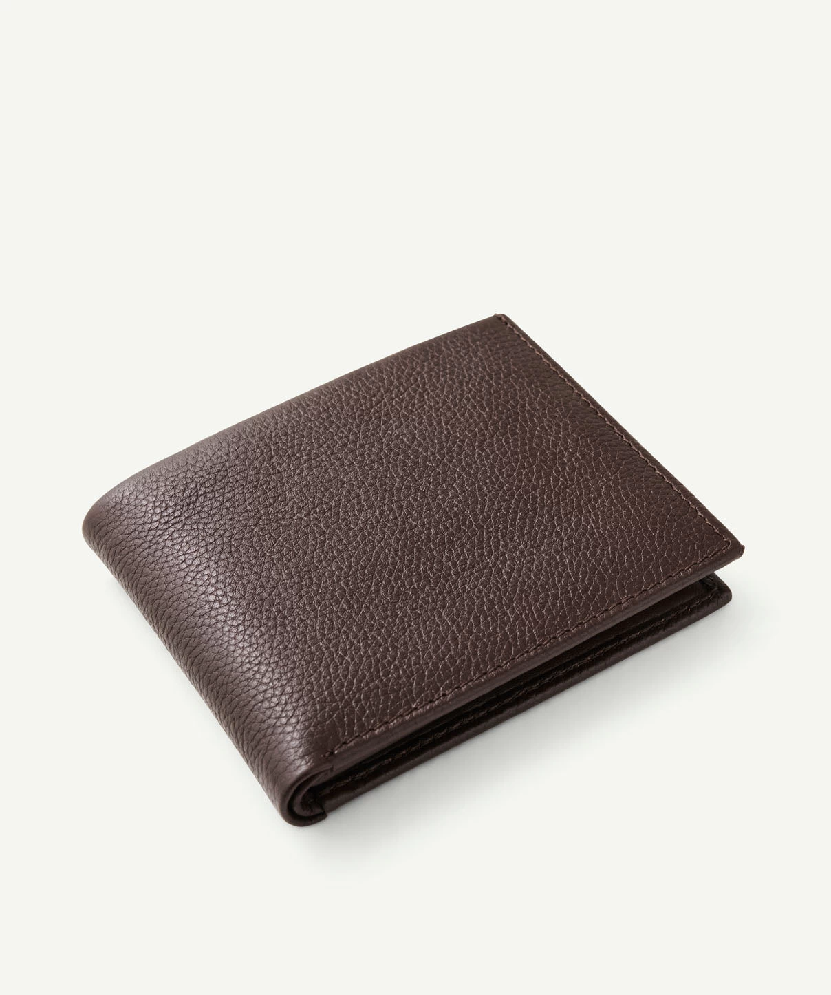 Leather Tri Fold Wallet - Brown - Image 2
