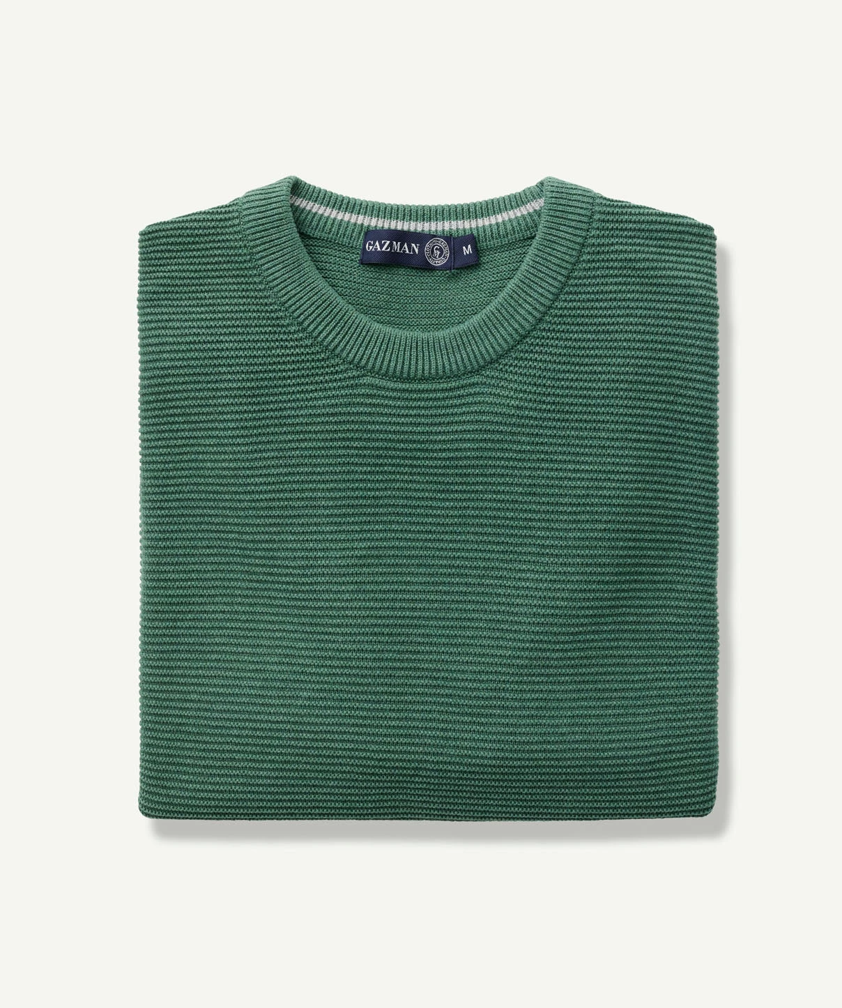 Textured Cotton Crew - Green - Image 2