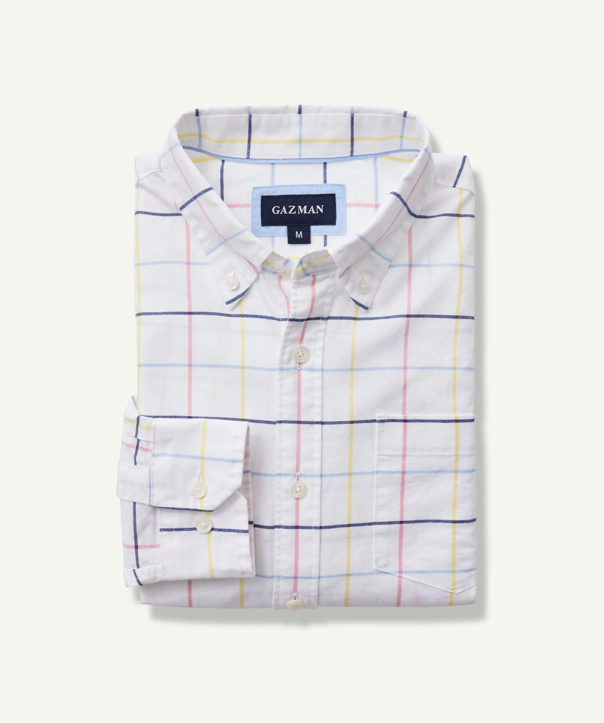 Casual Oxford Check Long Sleeve Shirt - White - Image 2