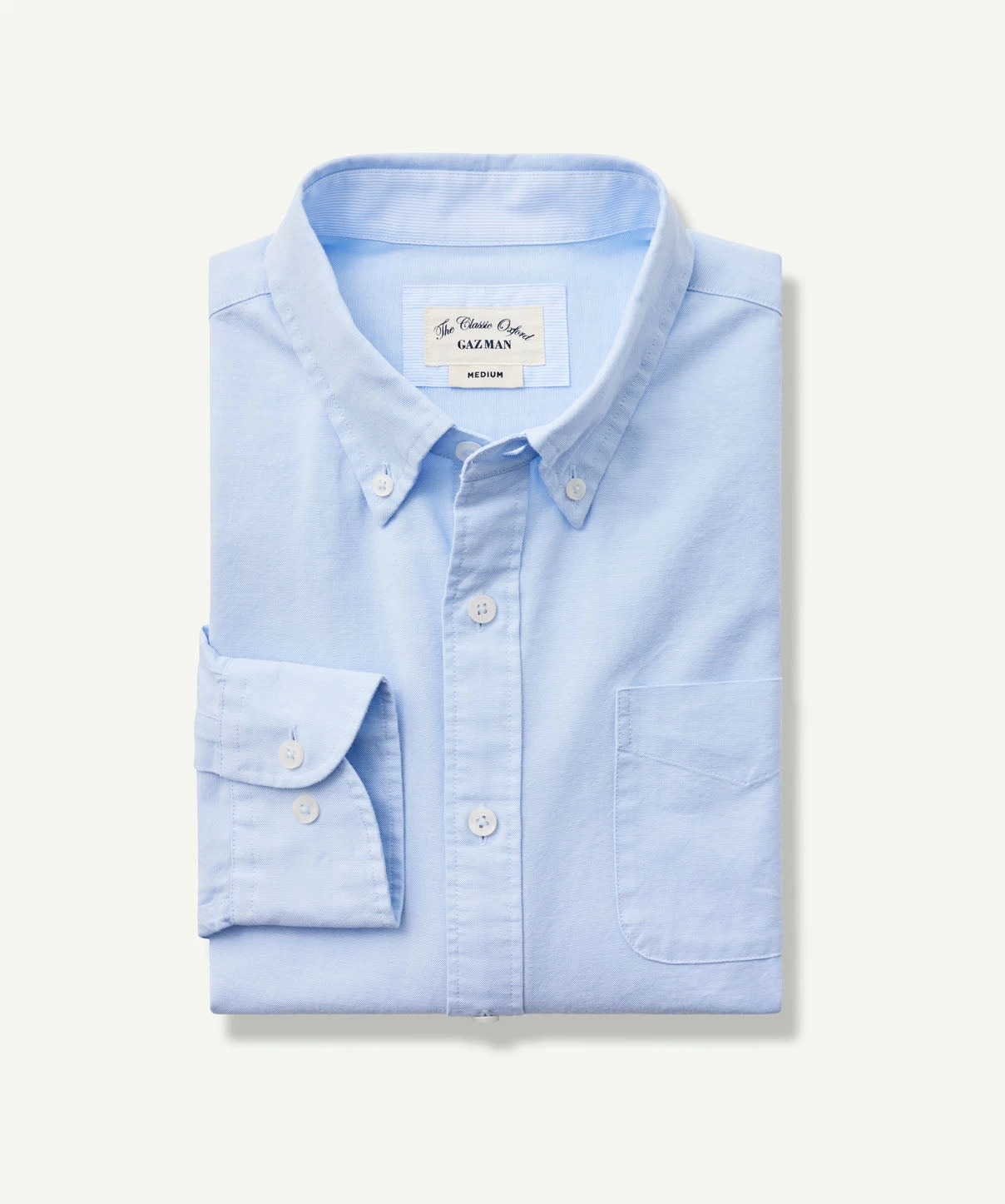 Plain Casual Oxford Long Sleeve Shirt - Sky Blue - Image 2