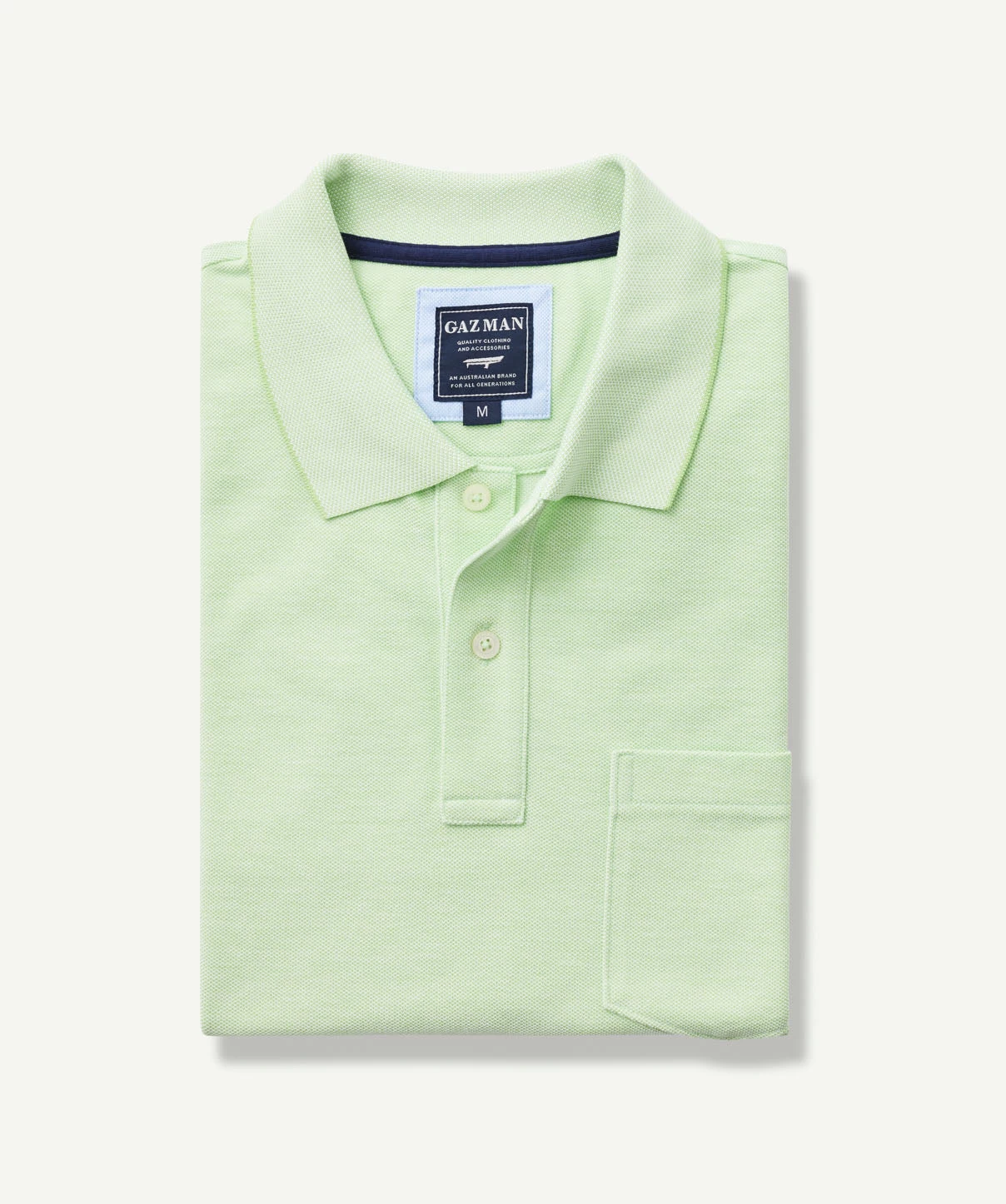 Oxford Pocket Polo Shirt - Lime - Image 2