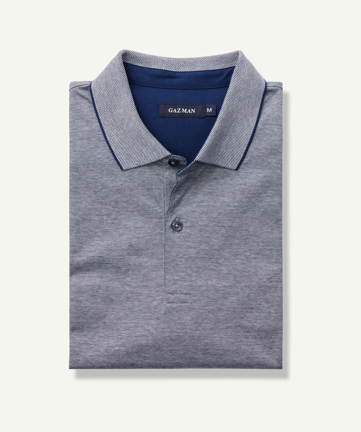 Smart Jaquard Pique Polo - Navy - Image 2