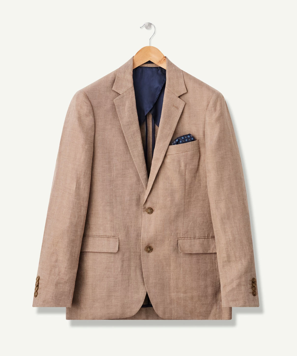 Linen Herringbone Sports Jacket - Chestnut - Image 2