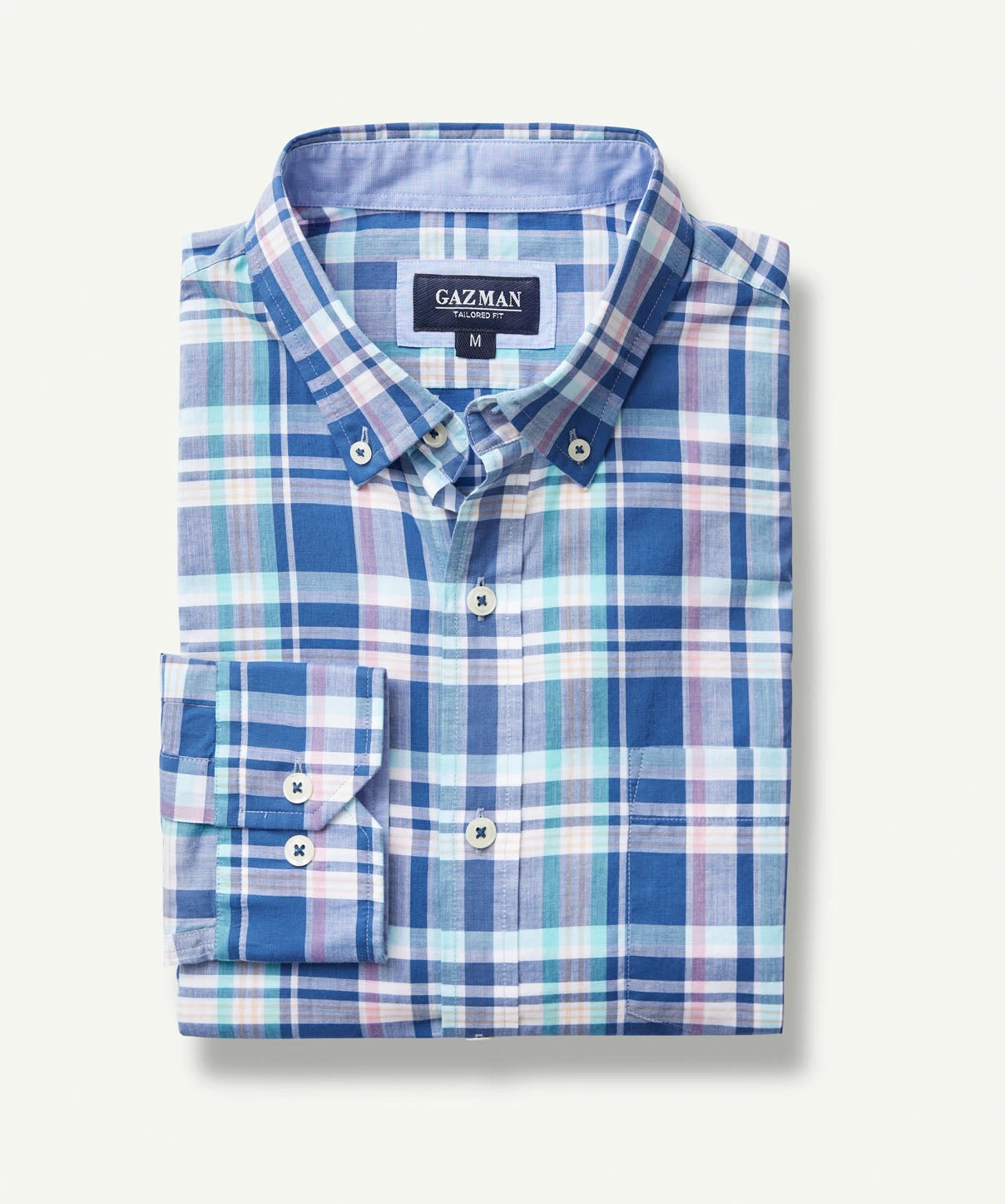 Tailored Casual Slub Check Long Sleeve Shirt - Multi Check - Image 2
