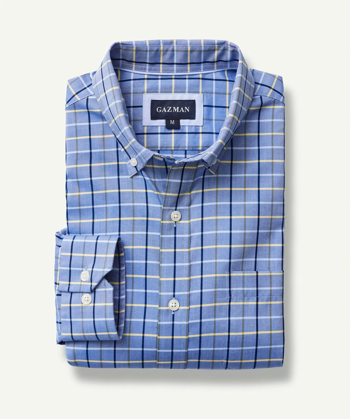Easy Care Twill Check Long Sleeve Shirt - Chambray - Image 2