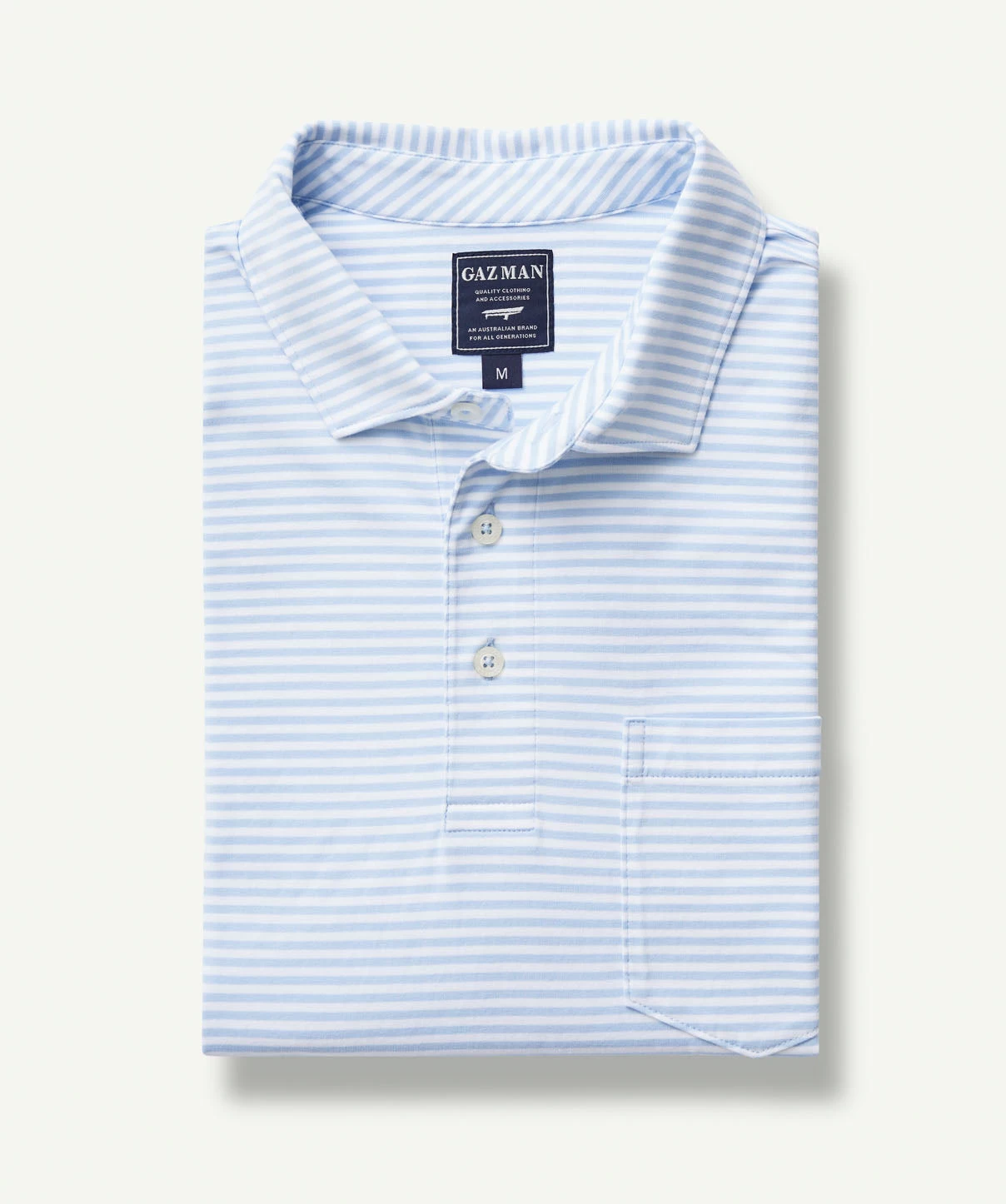Comfort Stripe Polo - SKY BLUE - Image 2