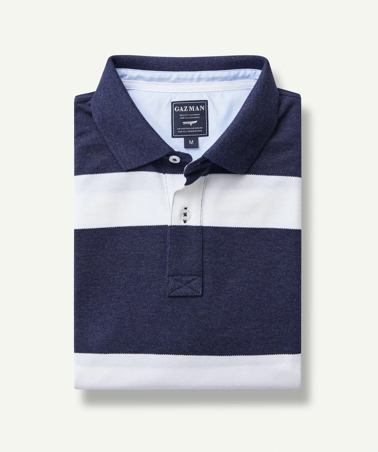 Bold Stripe Polo - Navy - Image 2
