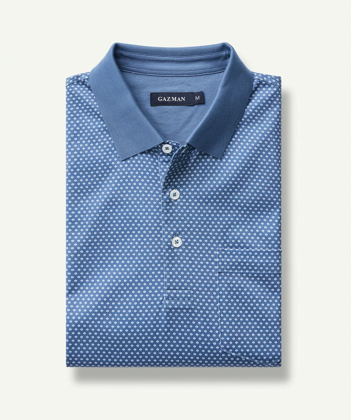 Smart Geo Print Polo - Steel - Image 2