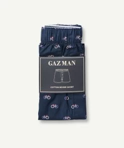 Bike Print Boxers - Navy