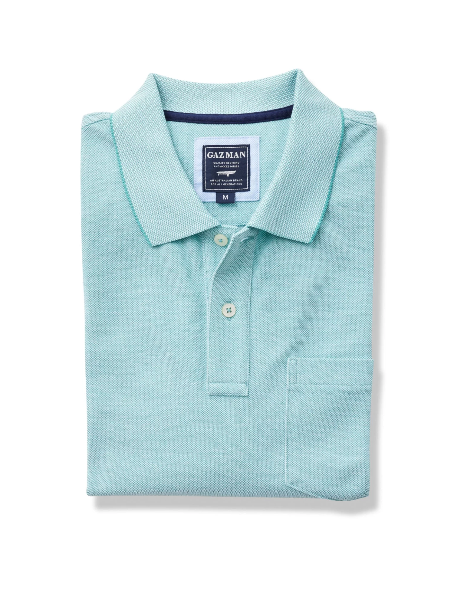 Oxford Pocket Polo Shirt - Green - Image 2
