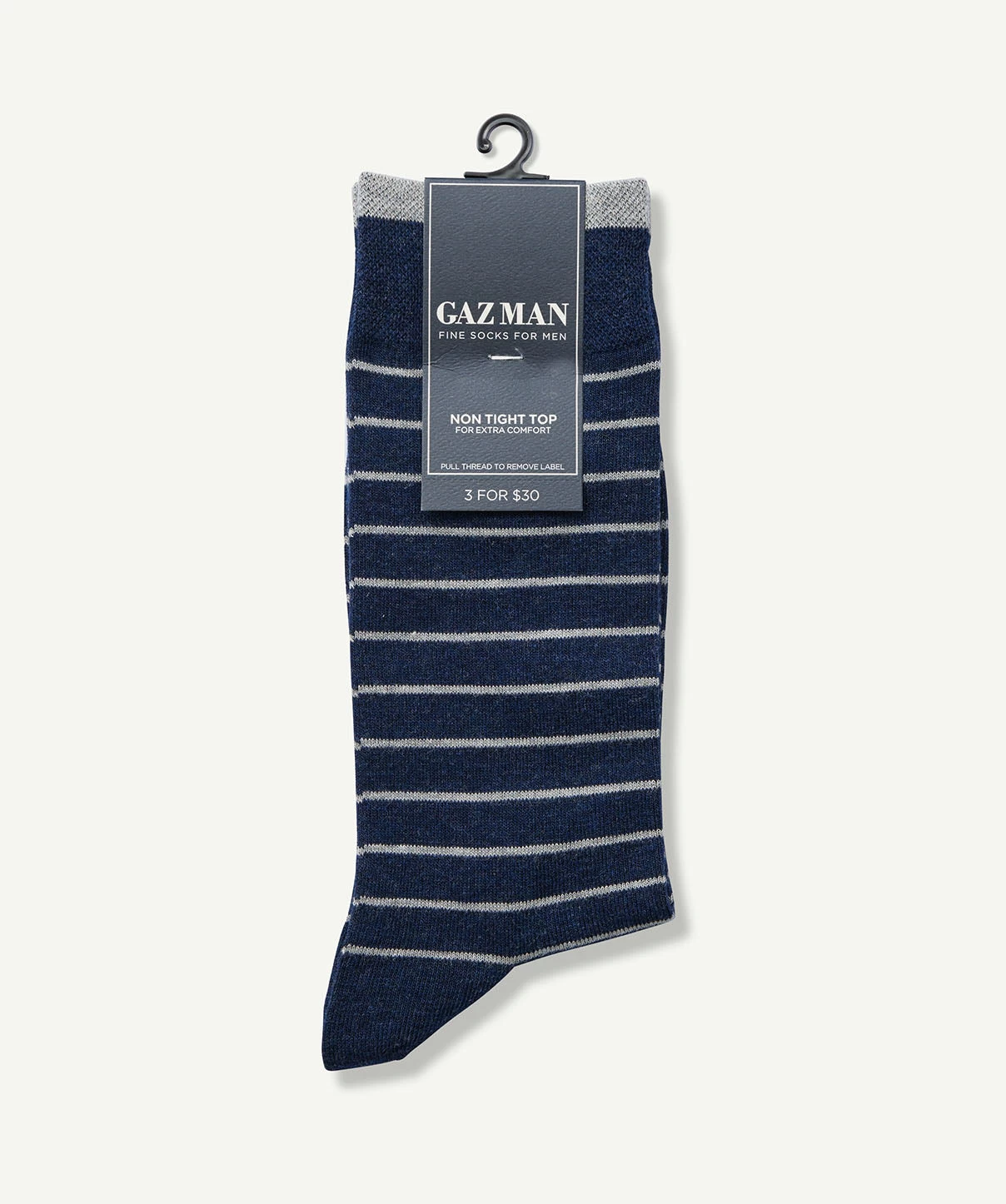 Non Tight Stripe Sock - Navy - Image 2