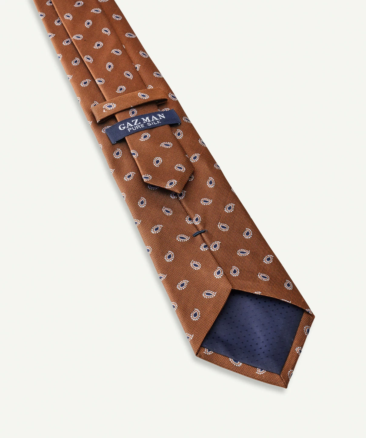 Silk Paisley Geo Tie - Orange - Image 2