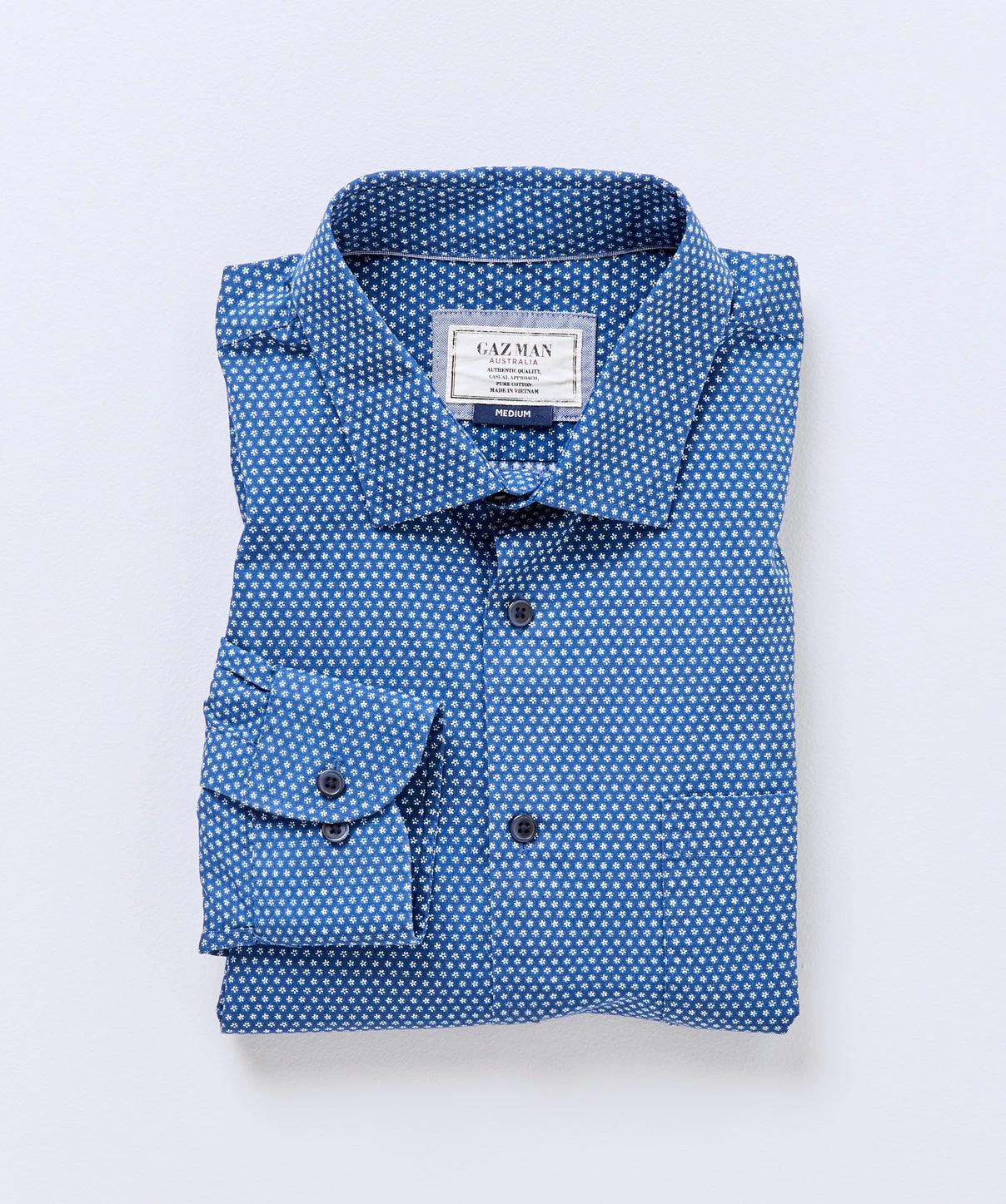 Casual Flower Print Shirt - Navy - Image 2