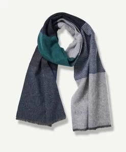 Wool Block Stripe Scarf - Forest