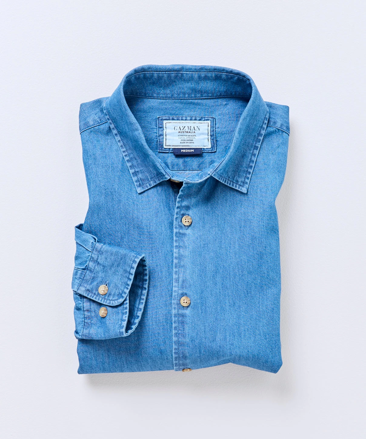 Plain Denim Shirt - Denim - Image 2