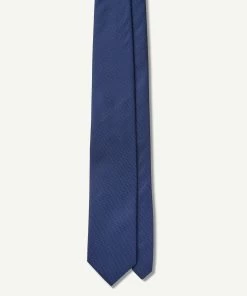 Silk Texture Plain Tie - Navy