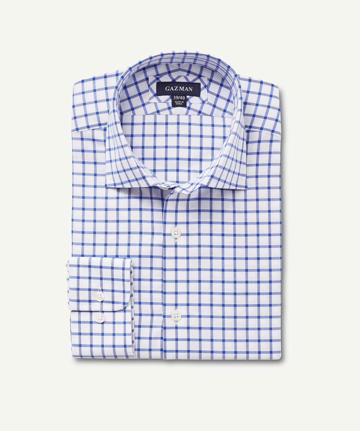 Easy Care Twill Check Business Shirt - Blue - Image 2