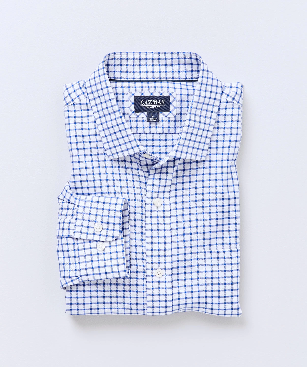 Tailored Fit Easy Care Twill Check Shirt - Blue - Image 2