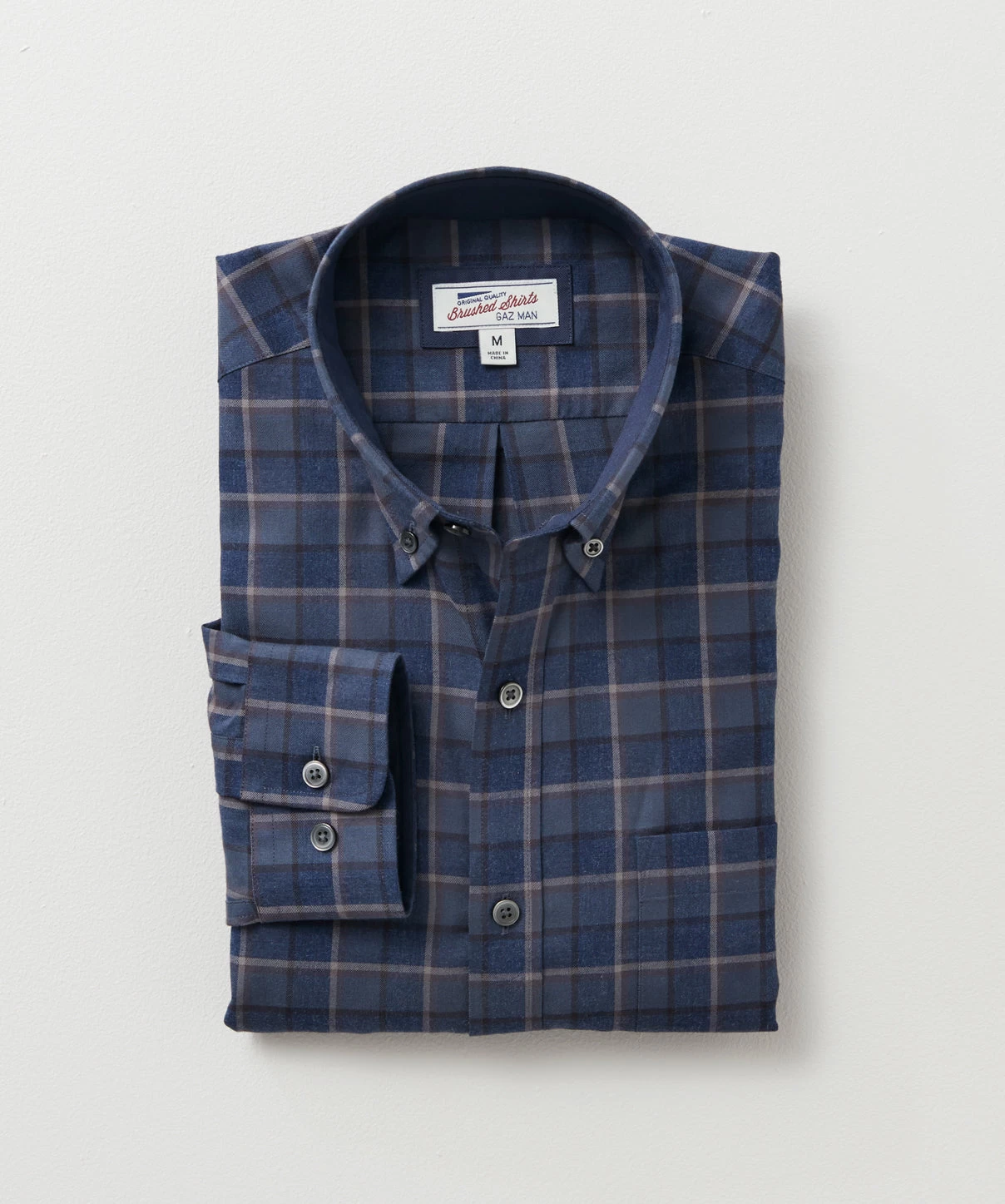 Brushed Twill Melange Check Shirt - Dark Olive - Image 2