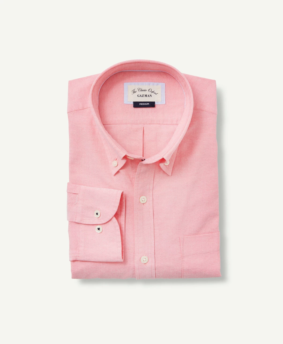 Casual Plain Oxford Shirt - Coral - Image 2