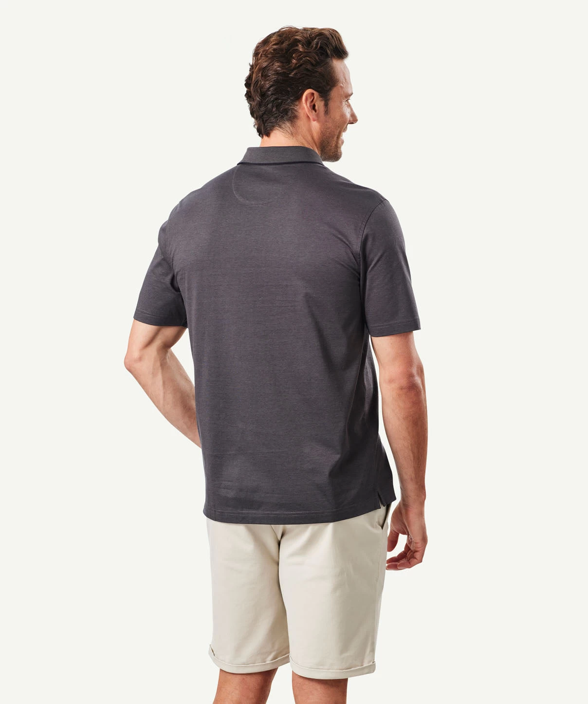 Smart Jaquard Pique Polo - Dark Olive - Image 3