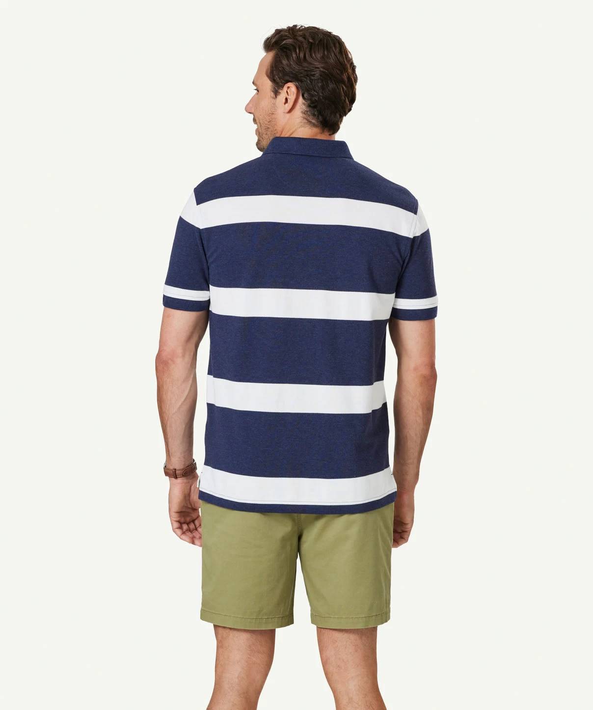 Bold Stripe Polo - Navy - Image 3