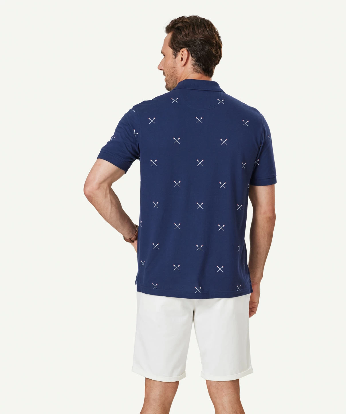 Rowing Print Polo - Navy - Image 3