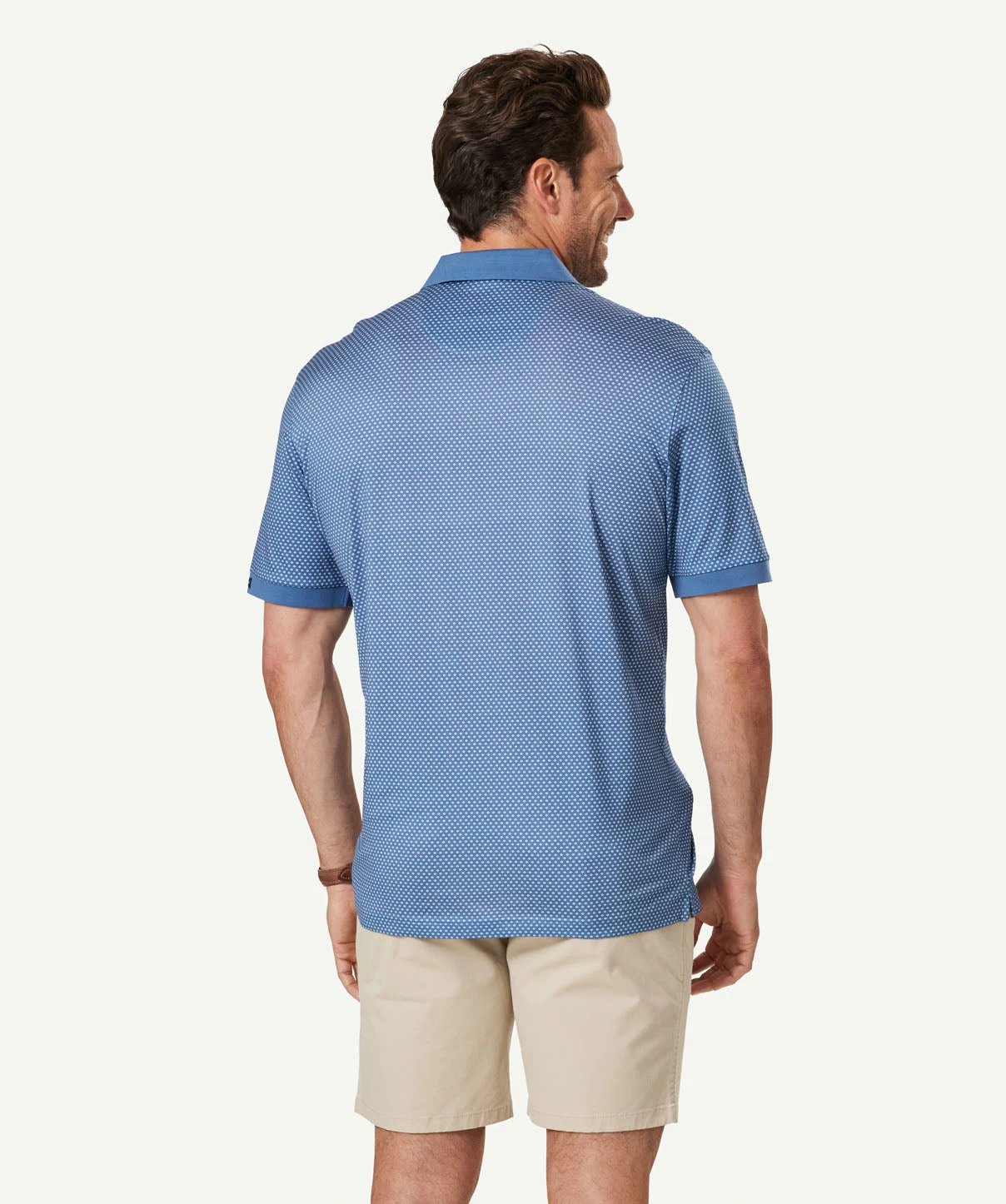 Smart Geo Print Polo - Steel - Image 3