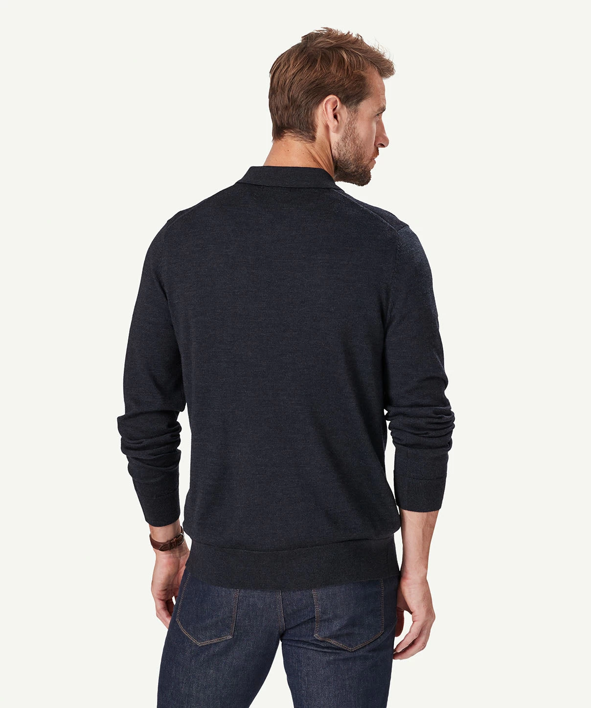 Merino Knit Polo - Charcoal - Image 3