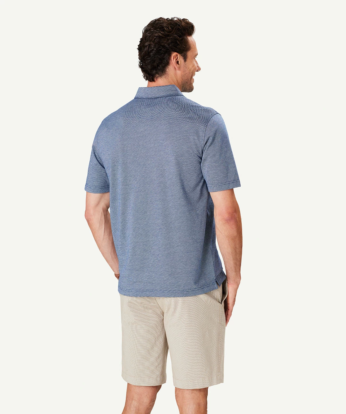 Smart Jacquard Polo - Blue - Image 3