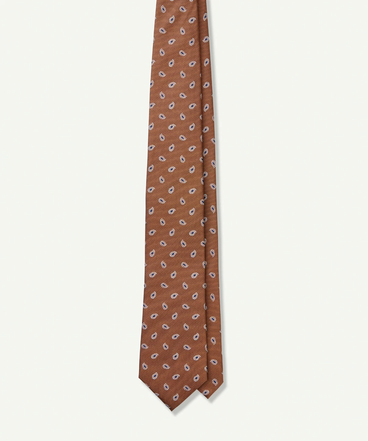 Silk Paisley Geo Tie - Orange - Image 3